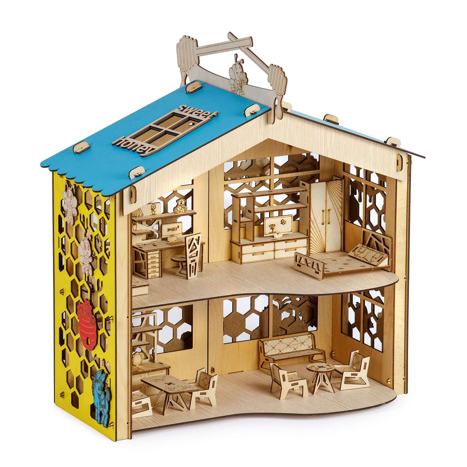 Сборная модель Тутси Кукольный домик Сладкий мед с мебелью из дерева 1-204-2021 - фото 5