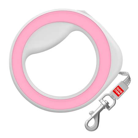Поводок-рулетка для собак Waudog круглая до 40кг 2,9м Розовый