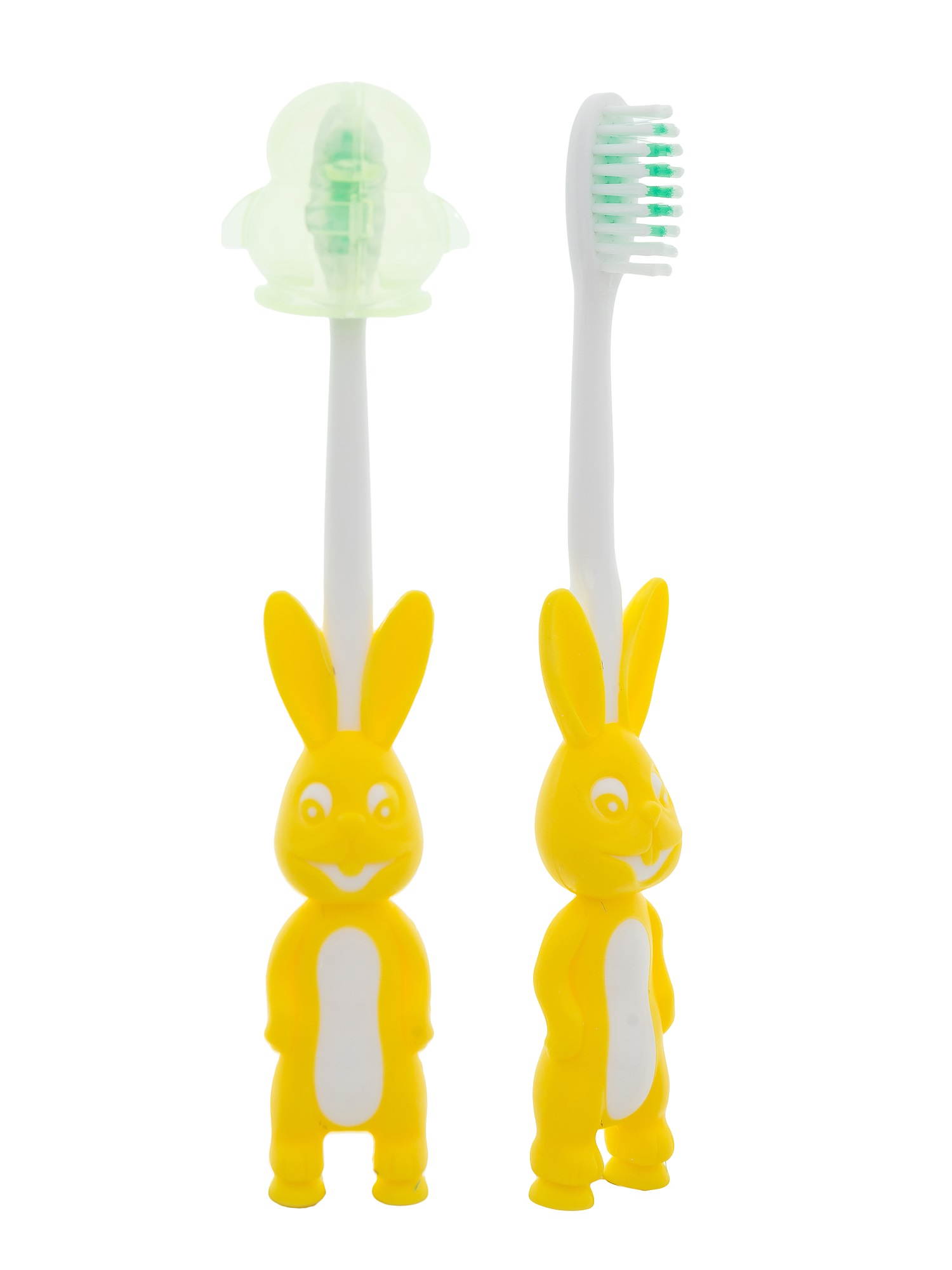 Зубные щетки детские Hi Dent Bunny мягкая с колпачком 7-10лет желтая 2шт - фото 1