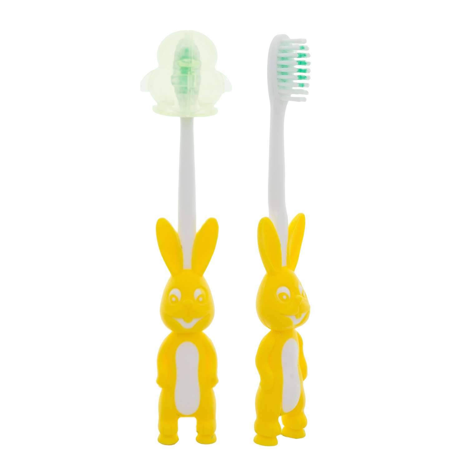 Зубные щетки детские Hi Dent Bunny мягкая с колпачком 7-10лет желтая 2шт - фото 1