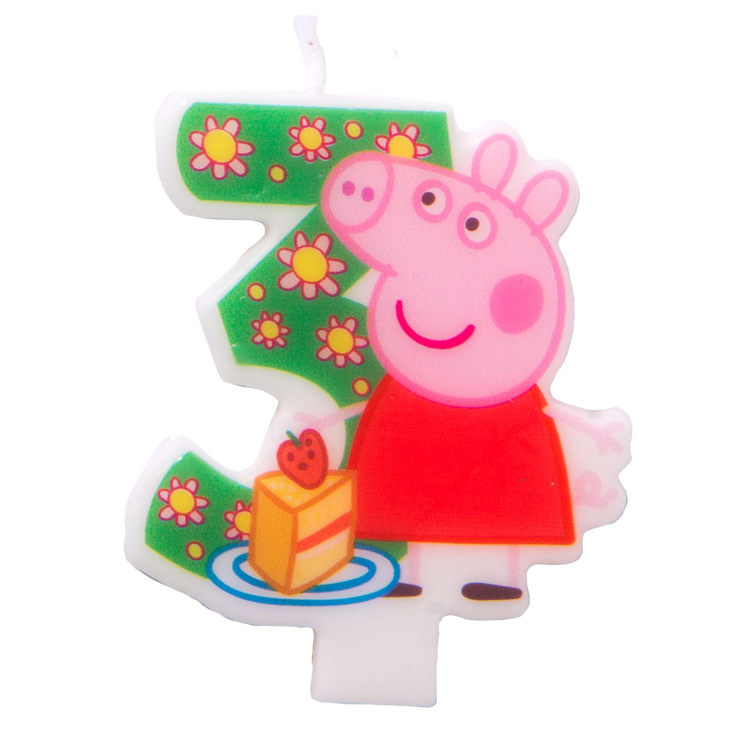 Фигурная свеча Росмэн Цифра 3 Peppa Pig - фото 1