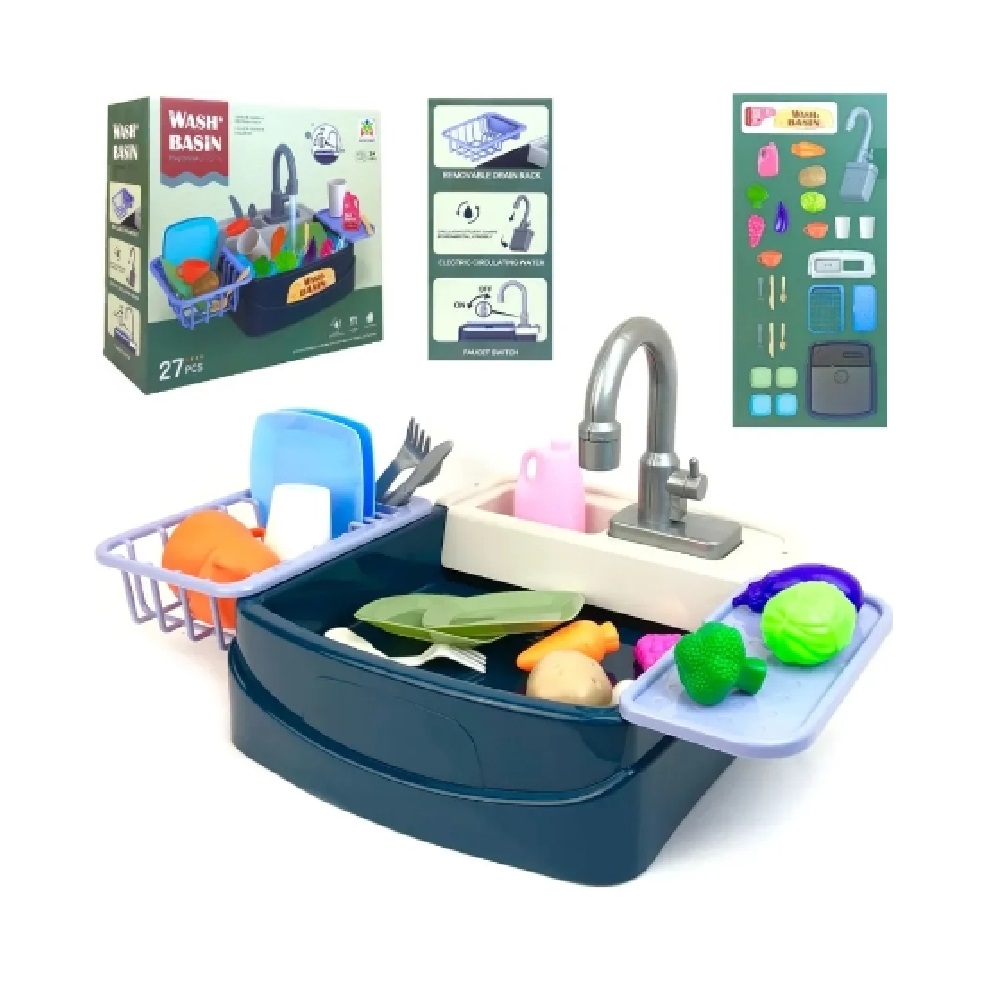 Кухонная мойка S+S игрушка для девочки с набором посуды и овощами - фото 7