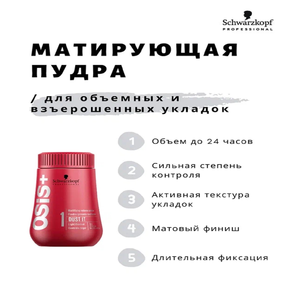 Пудра Schwarzkopf Professional OSIS+ легкой фиксации dust it 10 г - фото 2