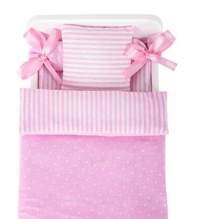Комплект постельного белья ПК Лидер Розовое в горошек для Барби