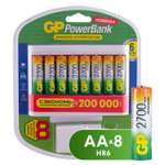 Зарядное устройство GP +аккумуляторная батарейка АА (HR6) 2700мАч 8шт U811GS270AAHC-2CR8