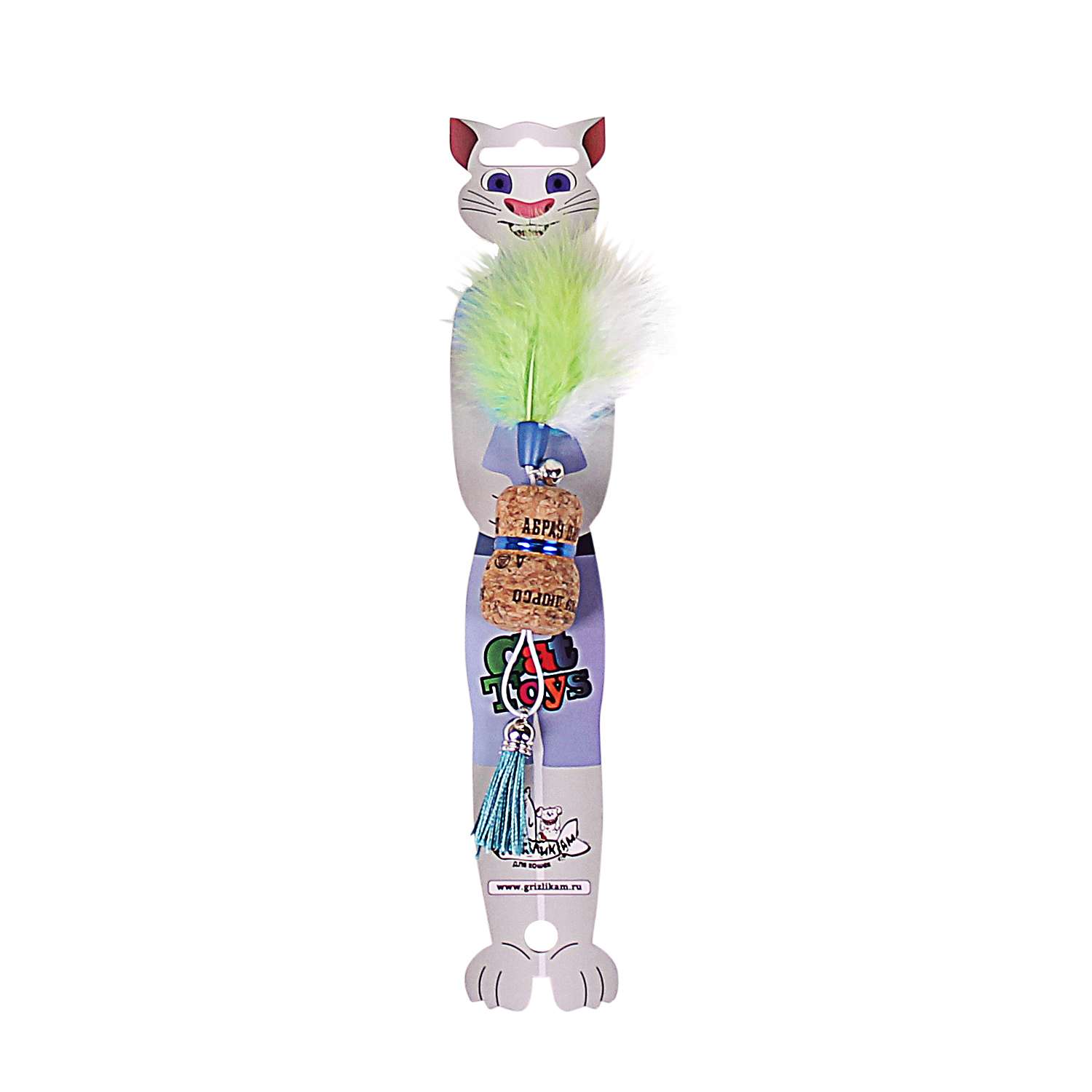 Игрушка для кошек Грызлик Ам Пробка с кисточкой в ассортименте 41.GR.052 - фото 3
