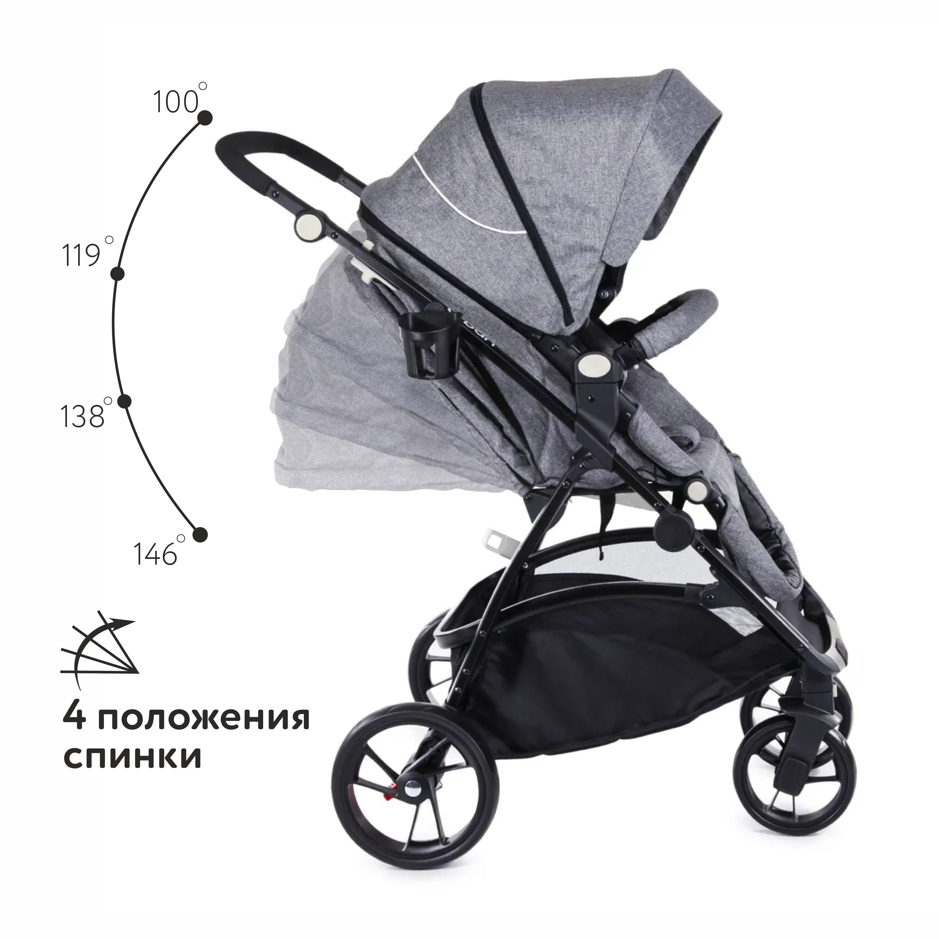 Коляска прогулочная Babyton Urban Grey купить по цене 11869 ₽ в  интернет-магазине Детский мир