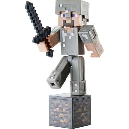 Фигурка Minecraft Стив в железной броне с аксессуарами GCC17