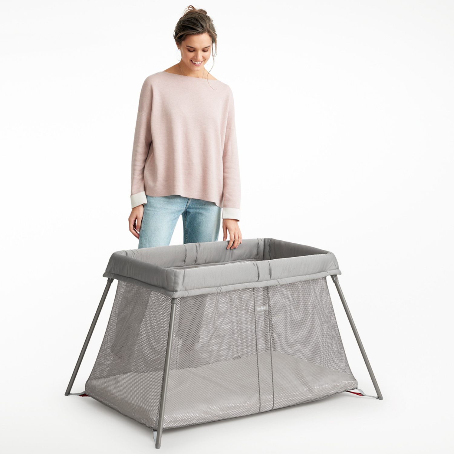 Манеж-кровать BabyBjorn Travel Cot Easy Go Серо-Беж 4502 - фото 7