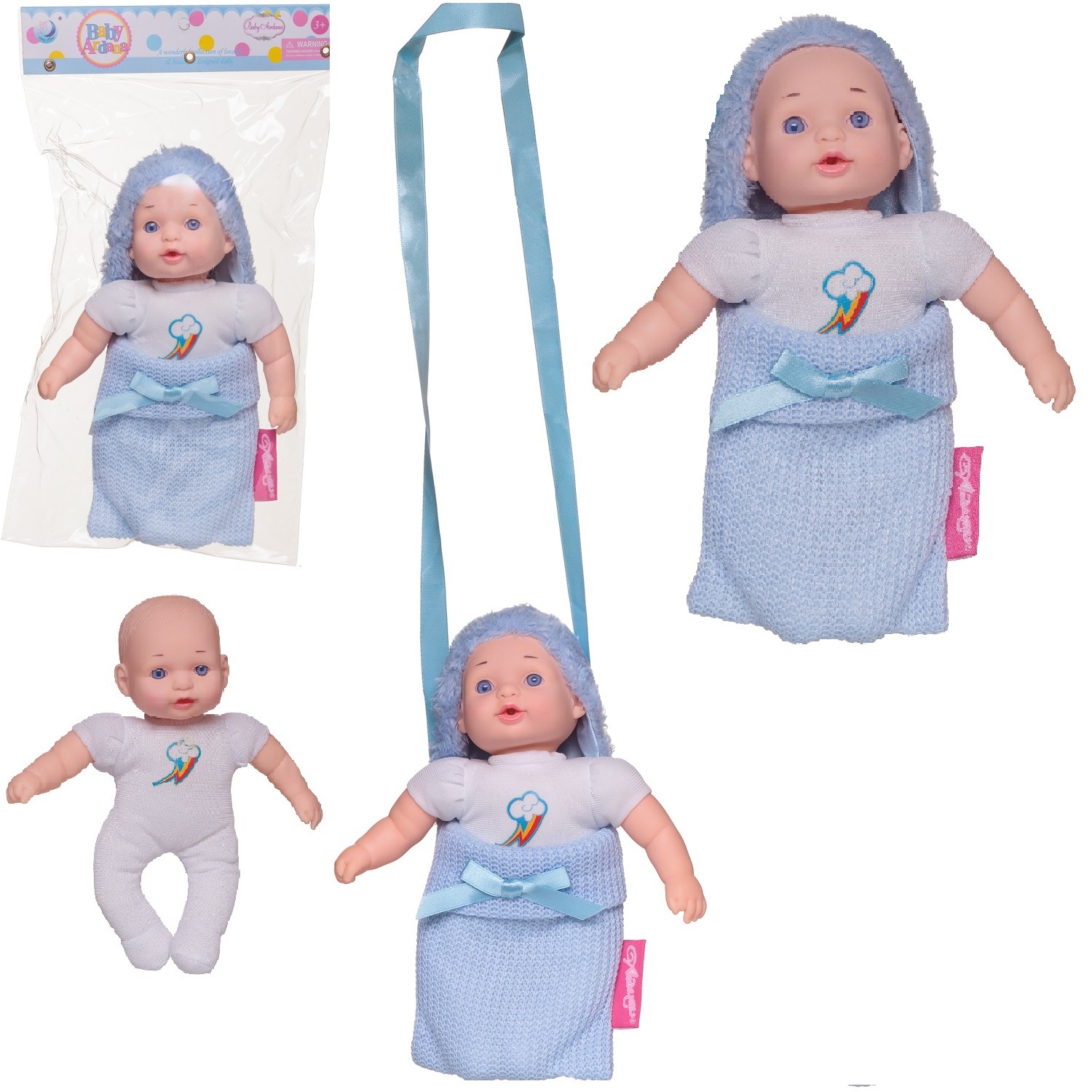 Игровой набор Abtoys Пупс Baby Ardana 23 см в голубой сумочке WJ-B5070/голубая - фото 2