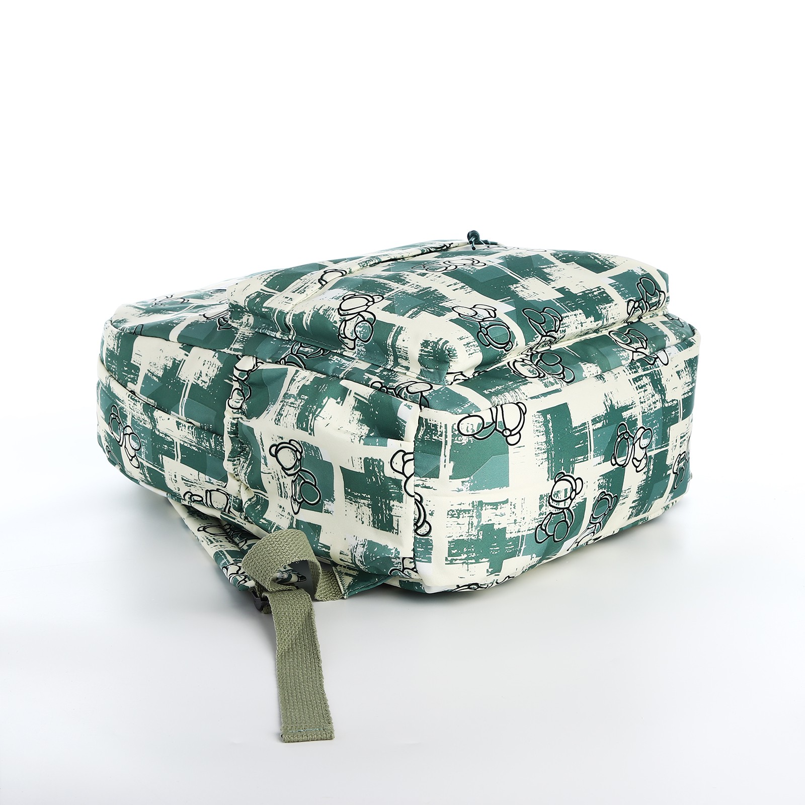 Рюкзак школьный Sima-Land из текстиля на молнии 3 кармана цвет зелёный - фото 3