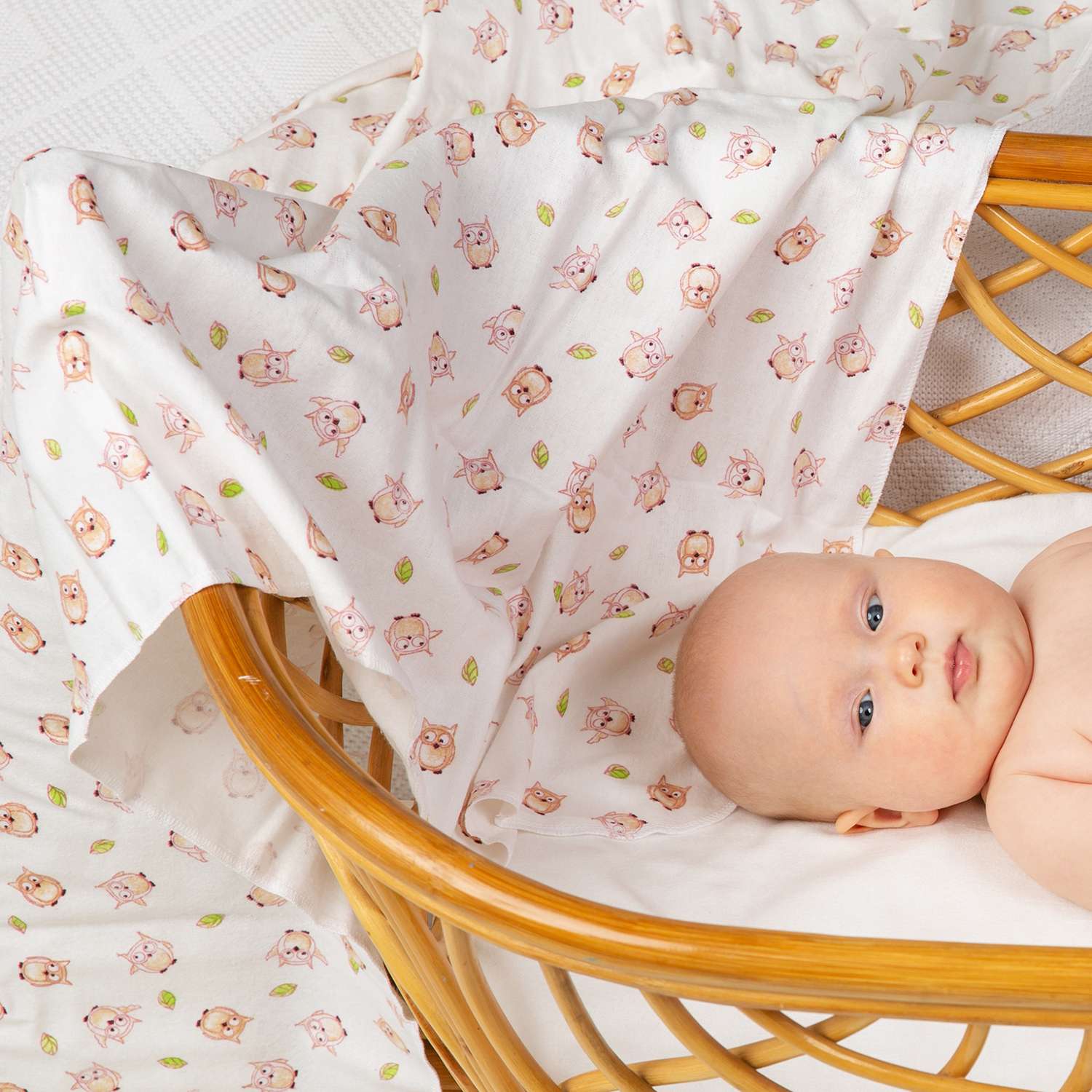 Пеленка фланелевая Чудо-Чадо для новорожденных «Дочке/Совушки» 85х120см 4 шт - фото 5