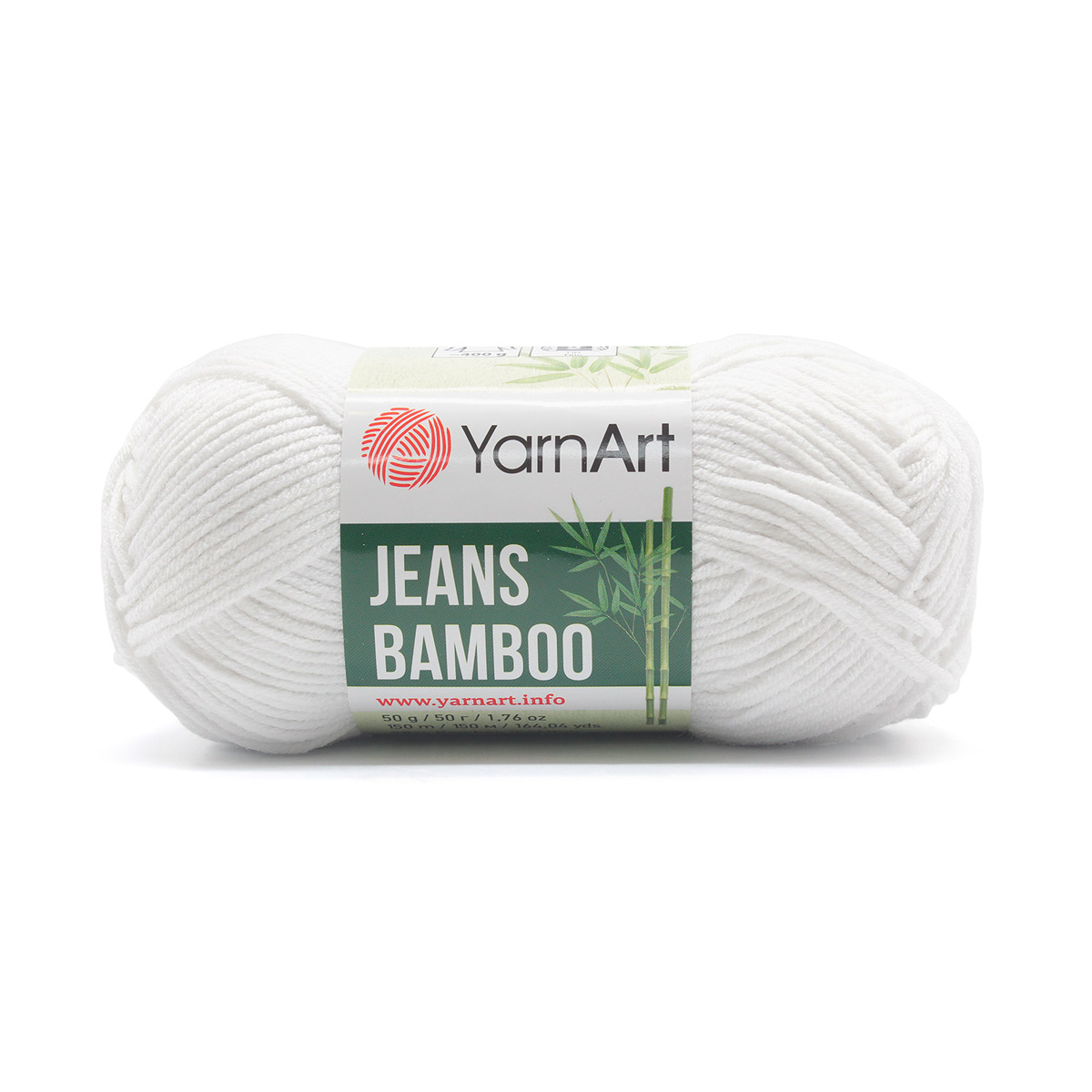 Пряжа для вязания YarnArt Jeans bamboo 50 гр 150 м бамбук полиакрил мягкая матовая 10 мотков 101 белый - фото 4