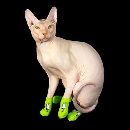 Носки Пижон нескользящие «Улыбка» размер М набор 4 шт. зеленые