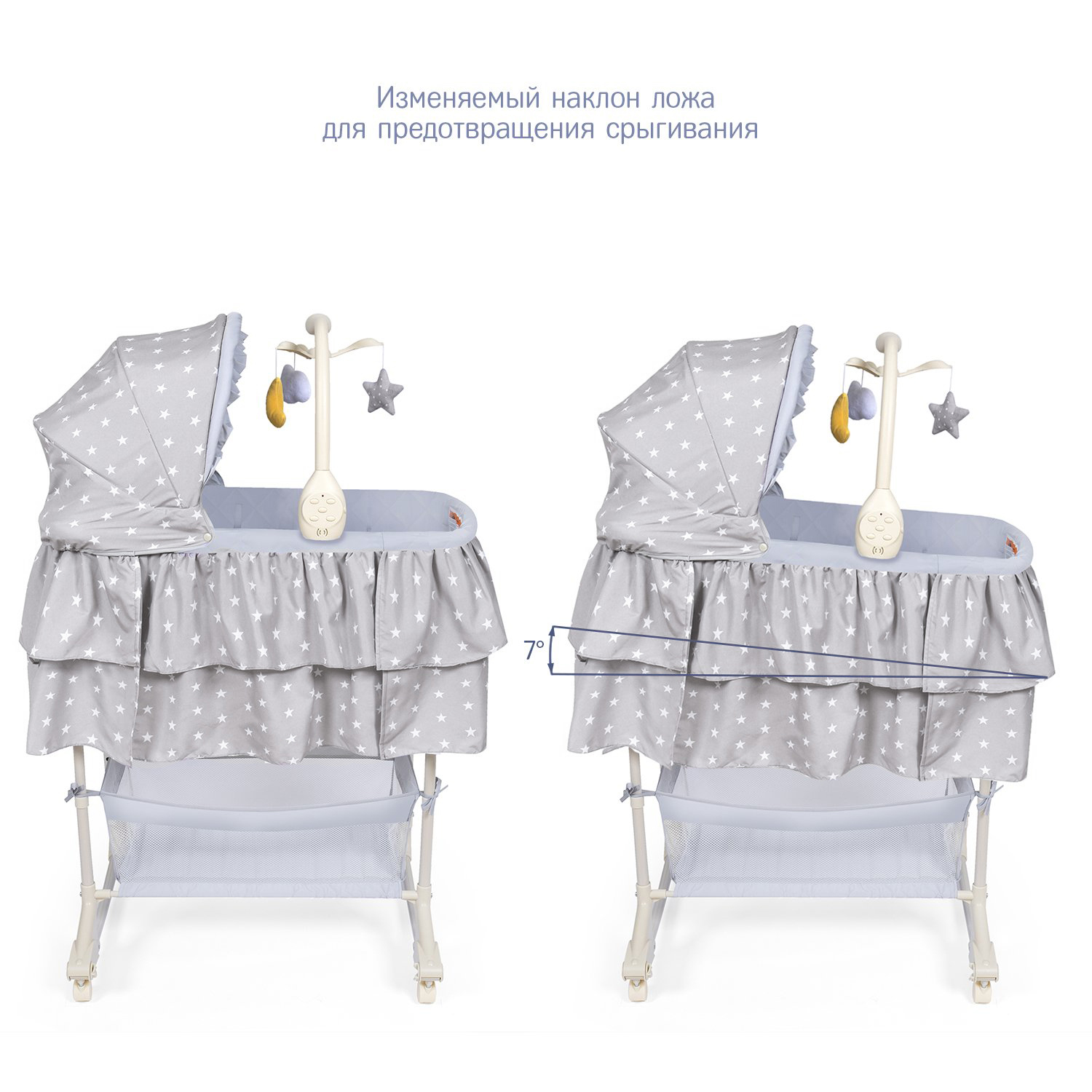 Колыбель SIMPLICITY 4030 Classic Gray Stars - фото 8