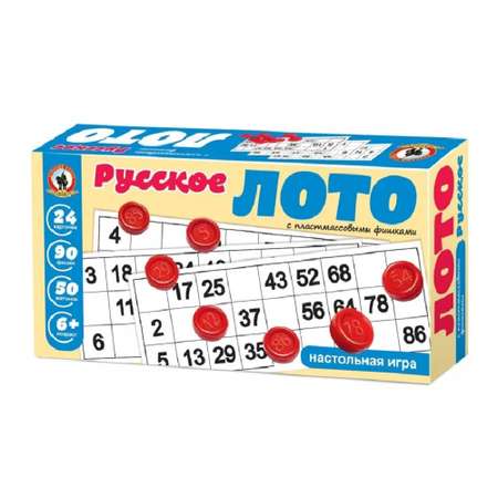 Игра для детей и взрослых Русский стиль Лото деревянное в коробке Развивающая игра в стиле Лото