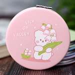 Зеркало карманное iLikeGift Bear lily of valley pink с увеличением