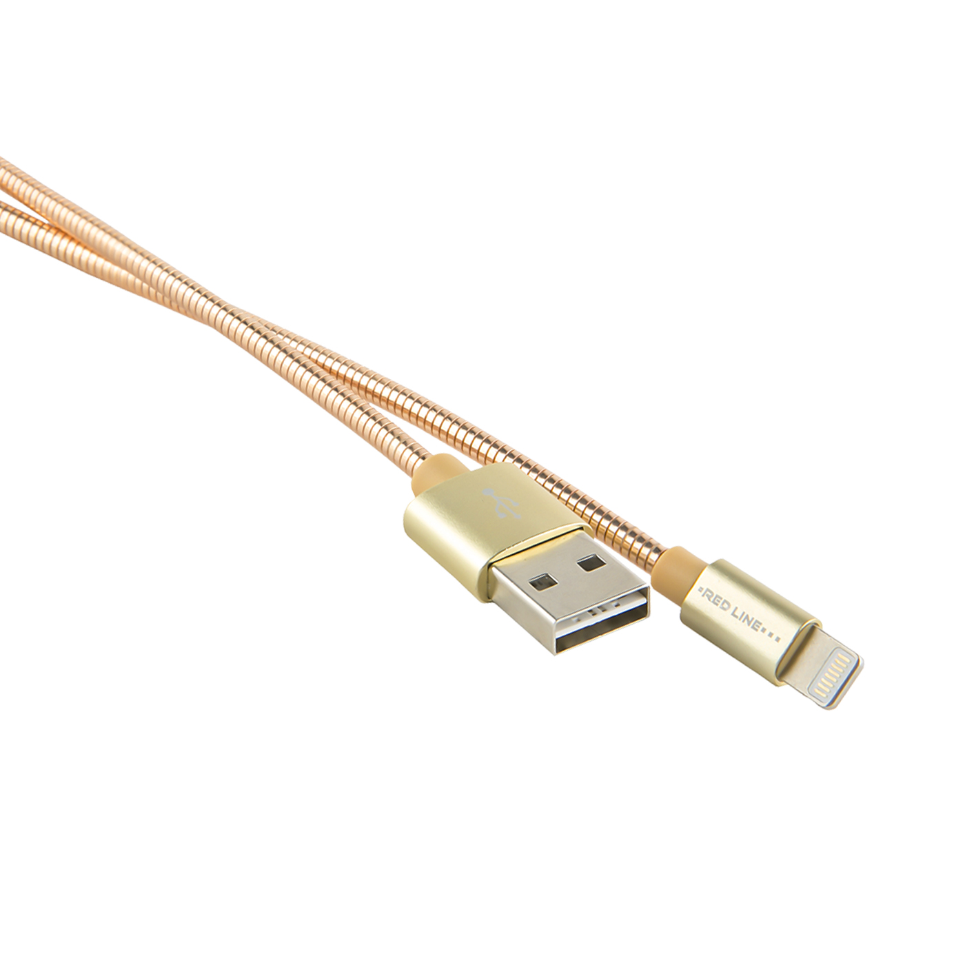 Дата-кабель RedLine S7 USB - 8 - pin для Apple металлическая обмотка золотой - фото 2