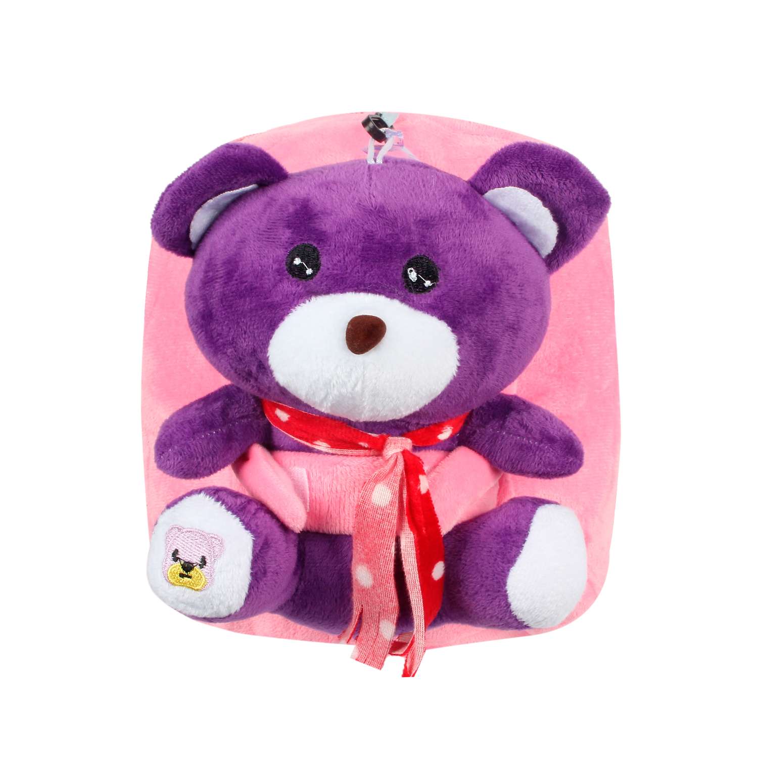 Рюкзак с игрушкой Little Mania розовый Мишка фиолетовый - фото 1