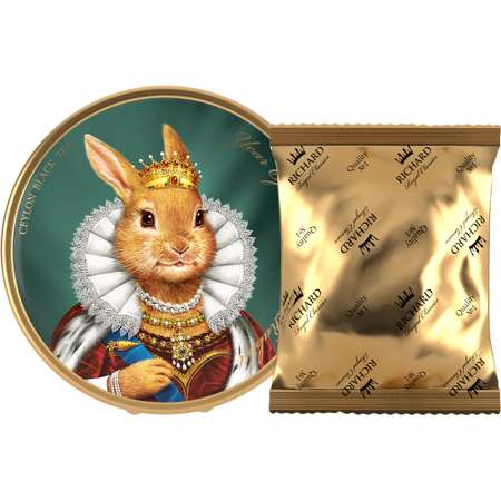 Чай черный крупнолистовой Richard Year of the Royal Rabbit с символом нового года королева 40 гр