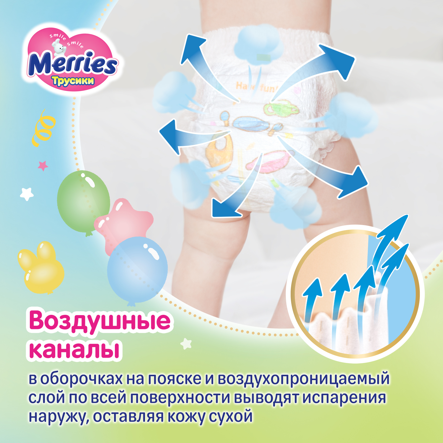 Подгузники-трусики Merries XL 12-22кг 50шт - фото 5