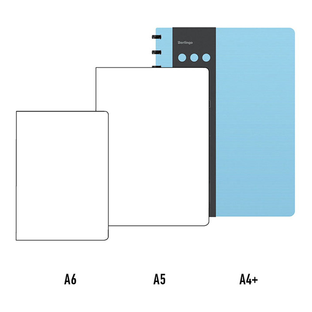 Бизнес-тетрадь Berlingo А4+ 80 листов Instinct клетка на кольцах пластиковая обложка линейка-закладка - фото 2