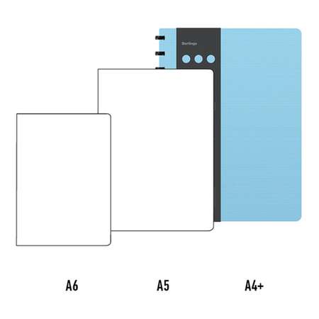 Бизнес-тетрадь Berlingo А4+ 80 листов Instinct клетка на кольцах пластиковая обложка линейка-закладка