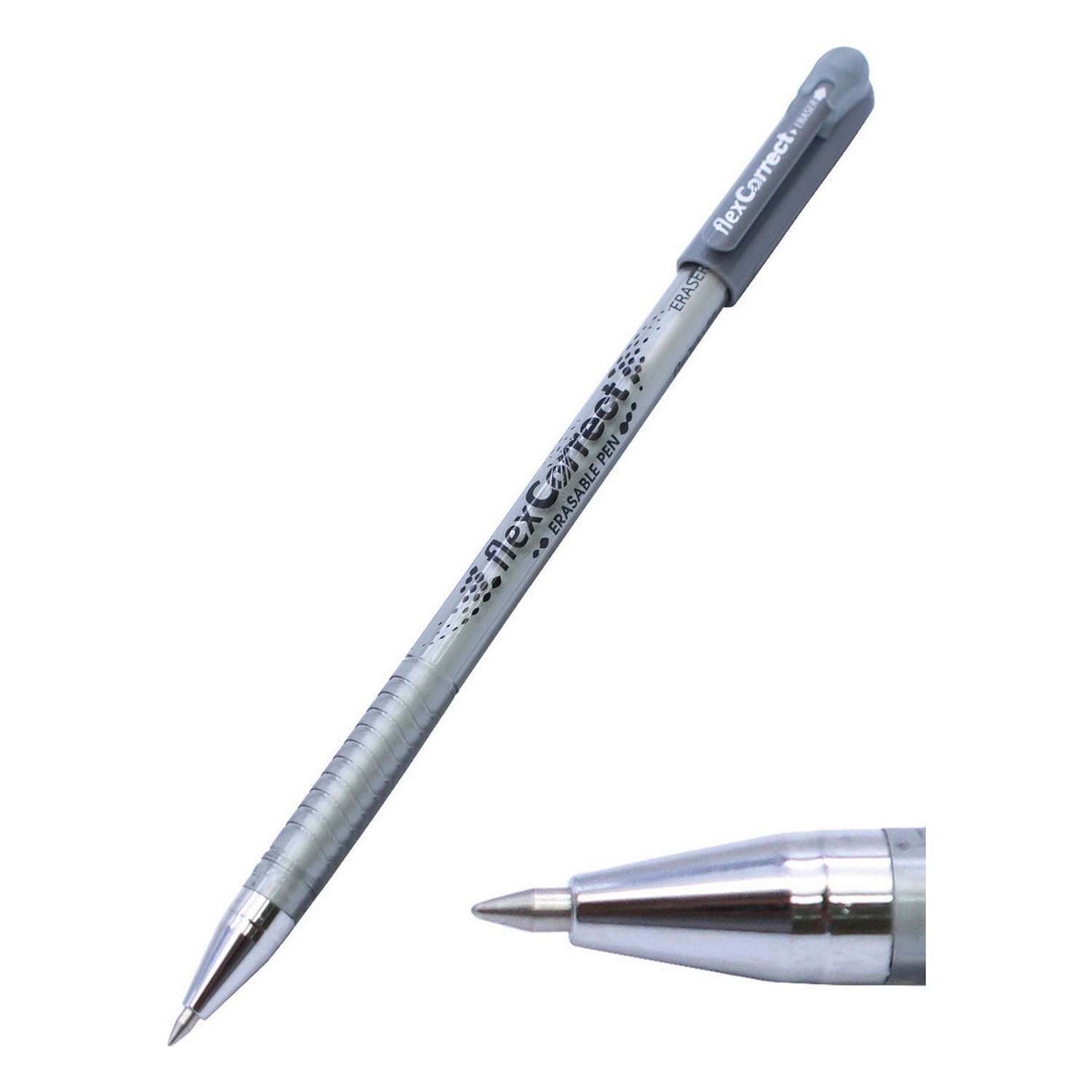 Ручка гелевая Flexoffice Пиши-Стирай 0.5мм черная с ластиком 2 шт в блистере - фото 3