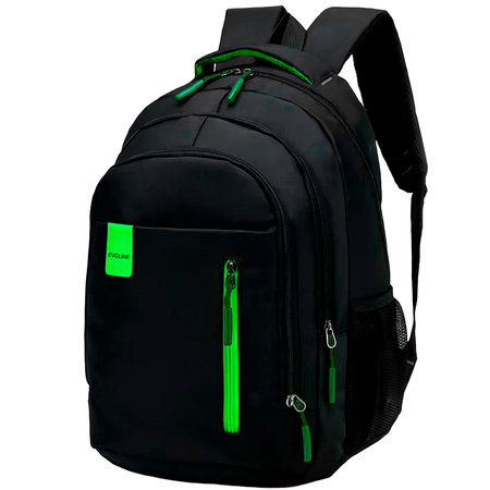 Рюкзак школьный Evoline Черный зеленый EVO-331-41