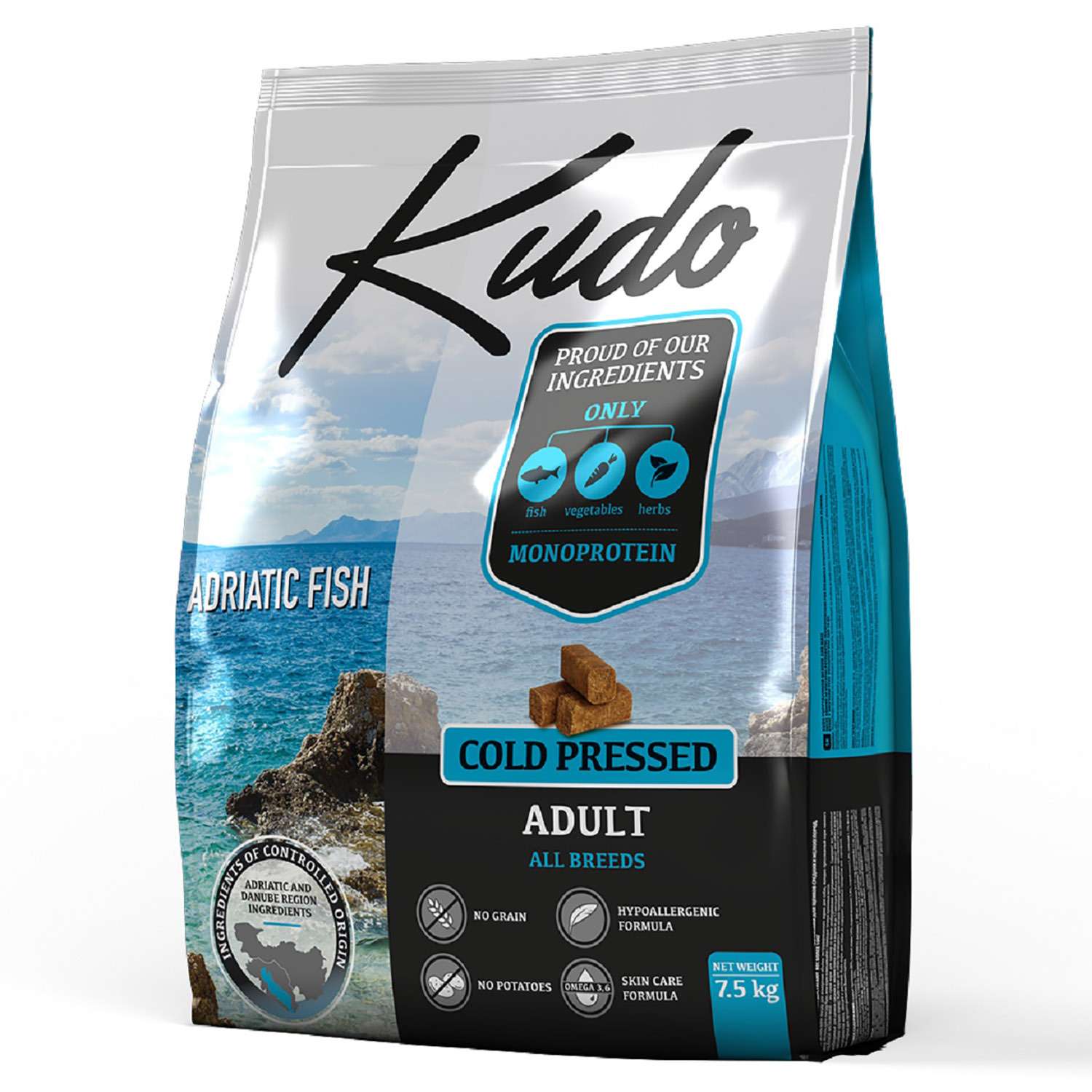 Корм для собак Kudo Адриатическая рыба 7.5 кг - фото 1