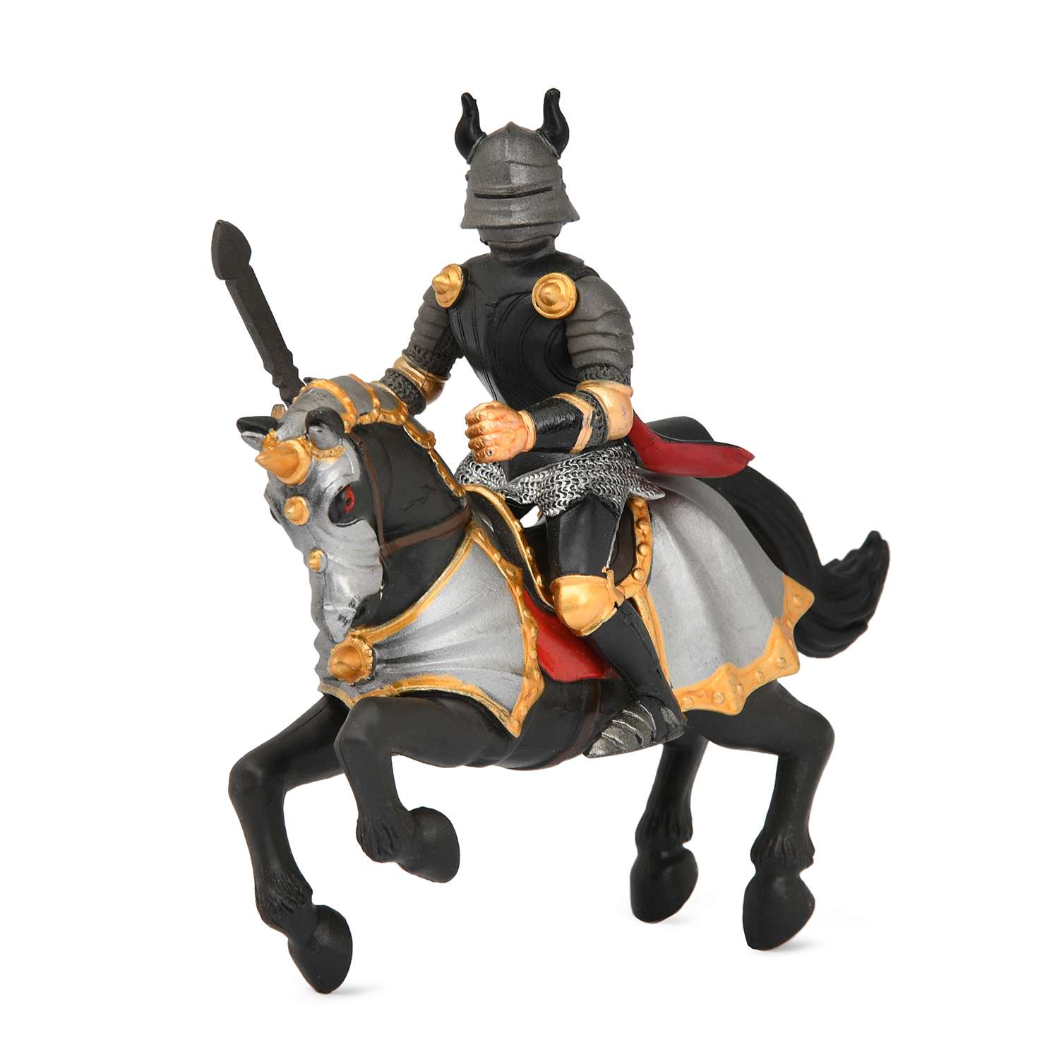 Фигурка ELC черный рыцарь на коне - фото 1