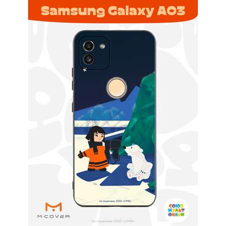 Силиконовый чехол Mcover для смартфона Samsung Galaxy A03 Союзмультфильм Знакомство с мальчиком