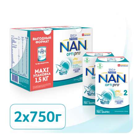 Смесь молочная Nan 2 Optipro 1500г с 6месяцев
