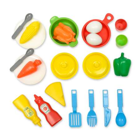 Игровой набор детский Green Plast Мобильная Кухня с игрушечной посудкой в чемодане