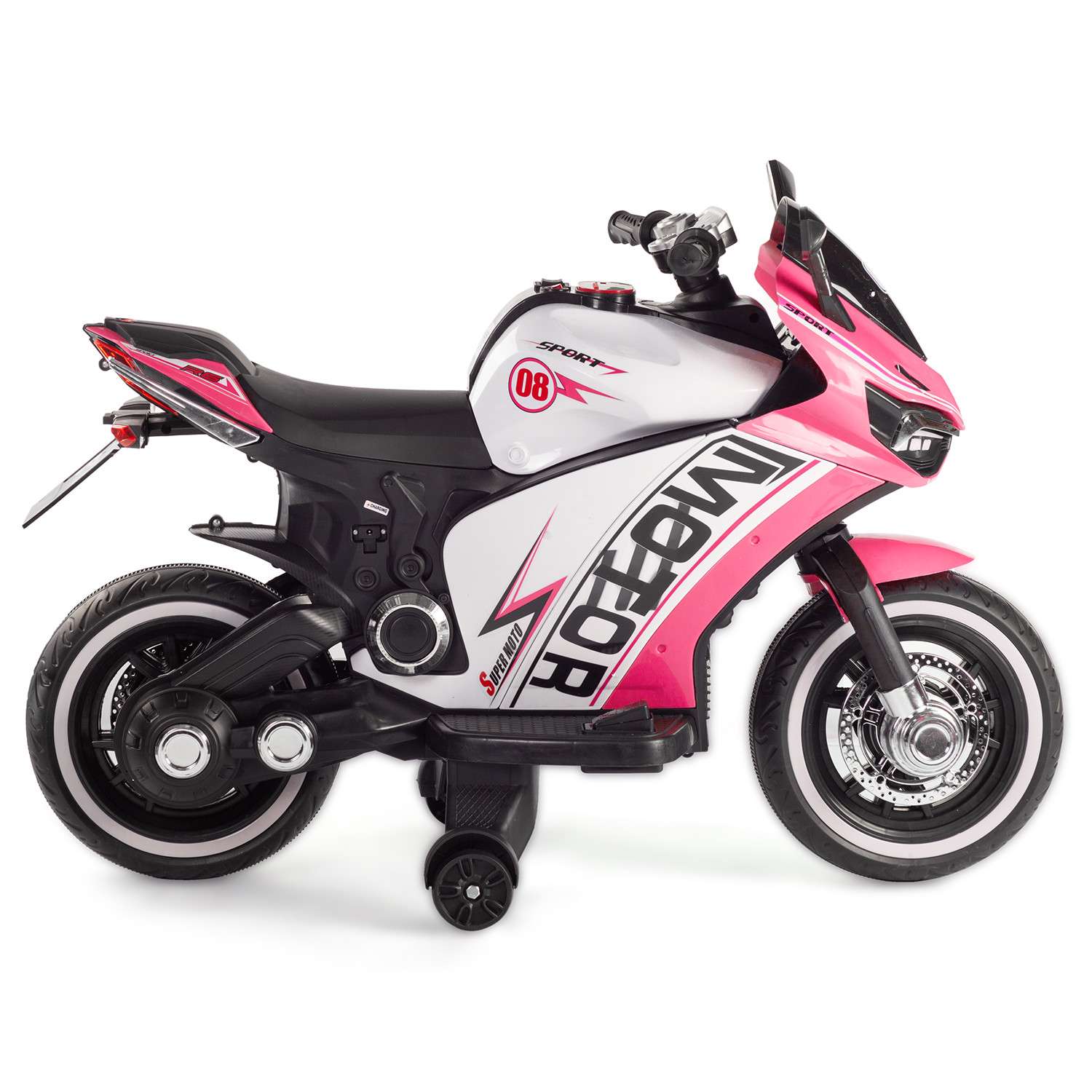 Мотоцикл BABY STYLE на аккумуляторе розовый со светом - фото 2