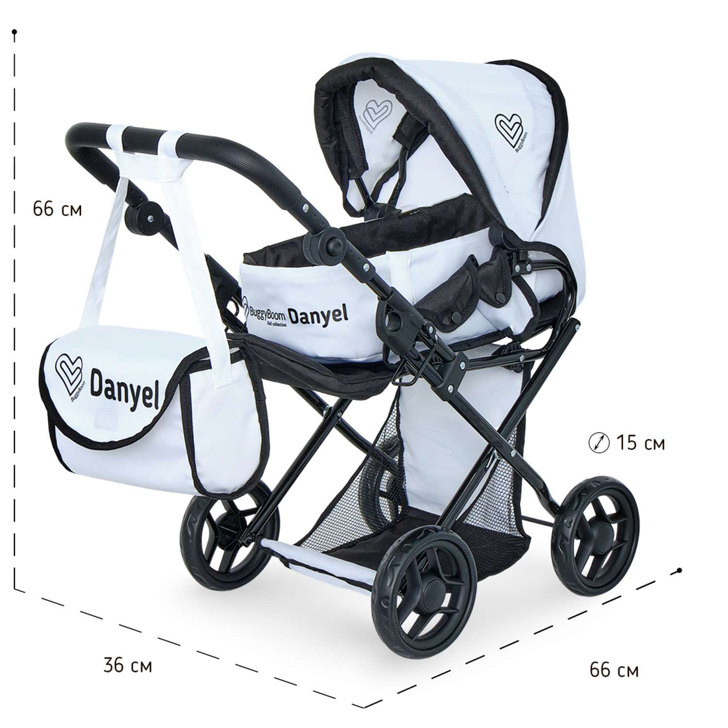 Коляска для кукол трансформер Buggy Boom с сумкой и съемной люлькой белая 8450-3100 - фото 2