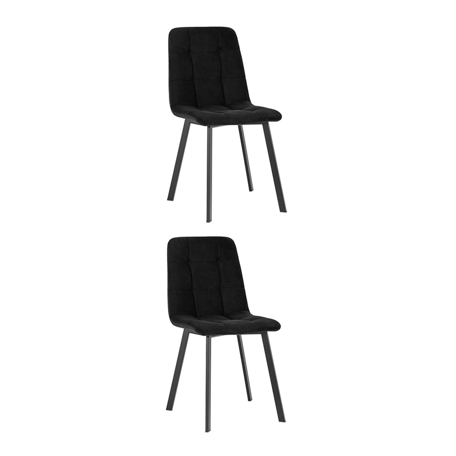 Комплект стульев Фабрикант 2 шт Oliver Square велюр черный - фото 1