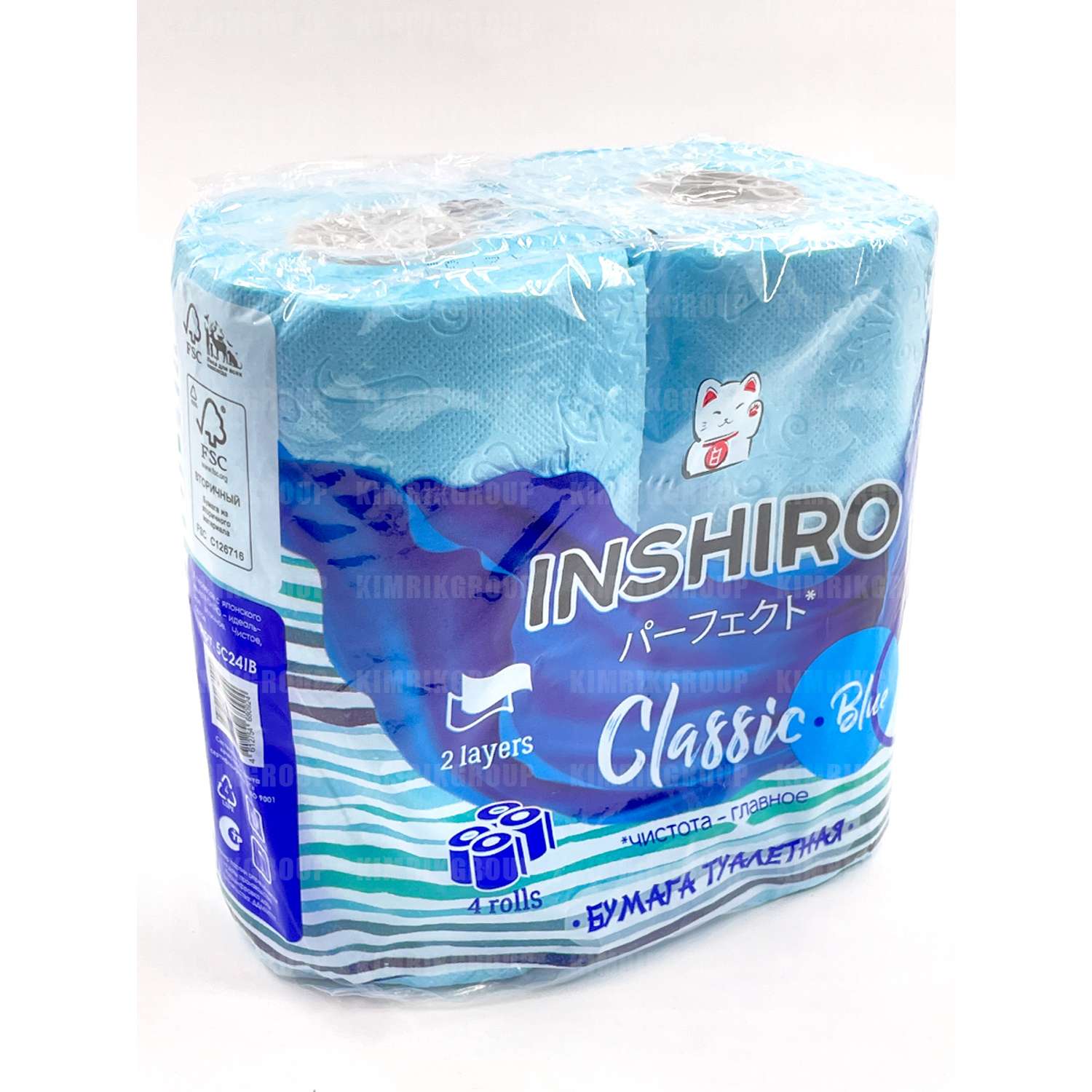 Туалетная бумага Inshiro Цветная Classic Blue 2 слоя 4 рулона - фото 7