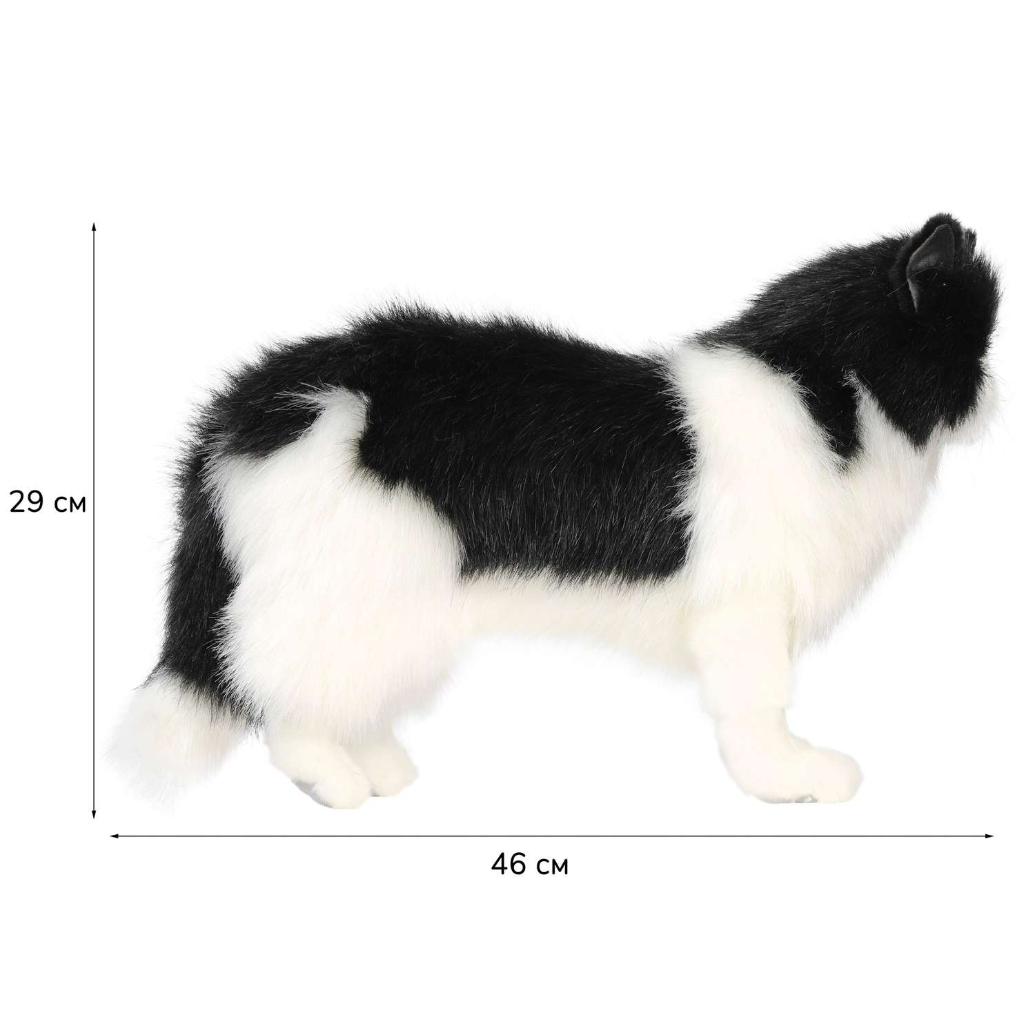 Реалистичная игрушка HANSA Кошка чёрно-белая 46 см - фото 11