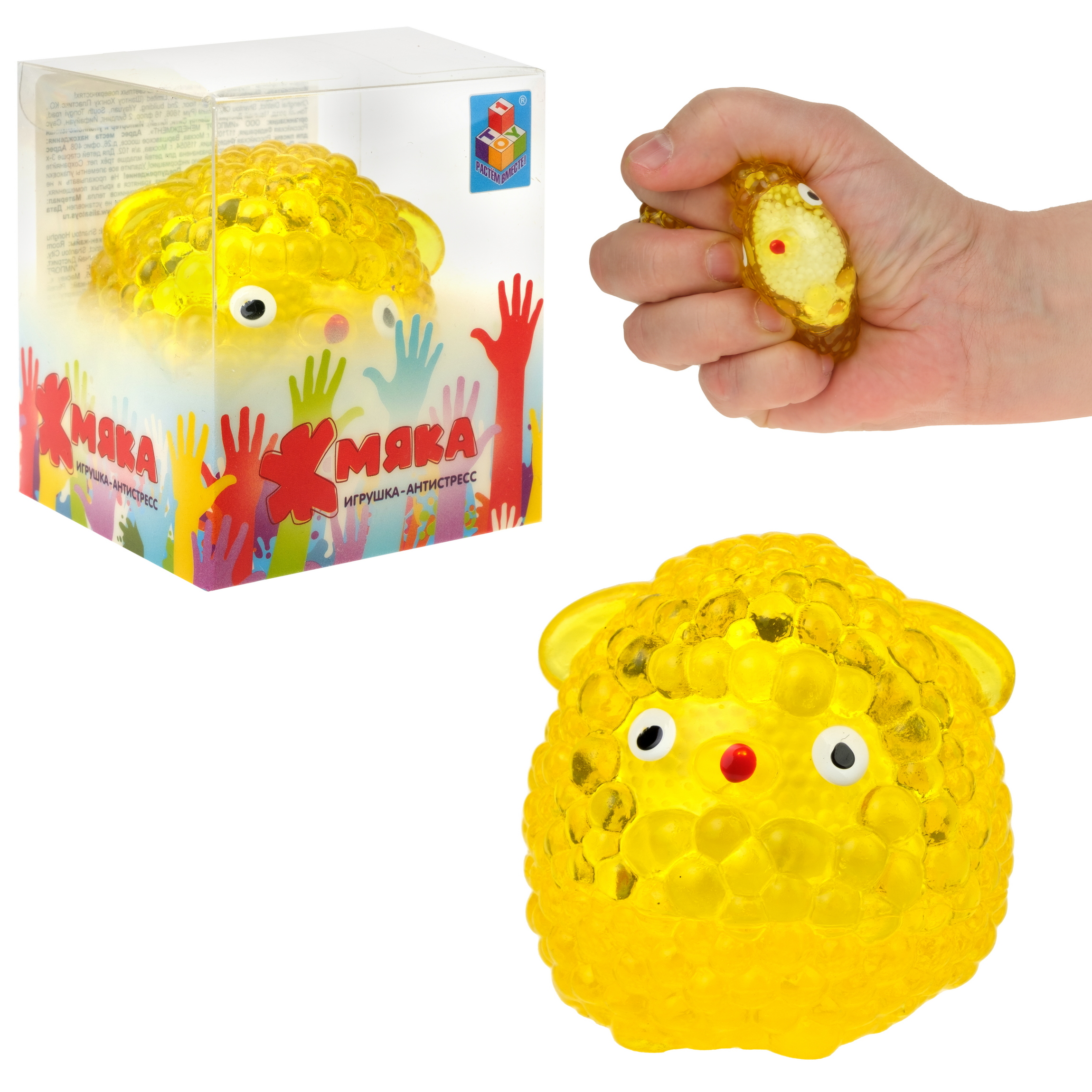 Игрушка Антистресс 1TOY Жмяка липучая овечка жёлтый - фото 2