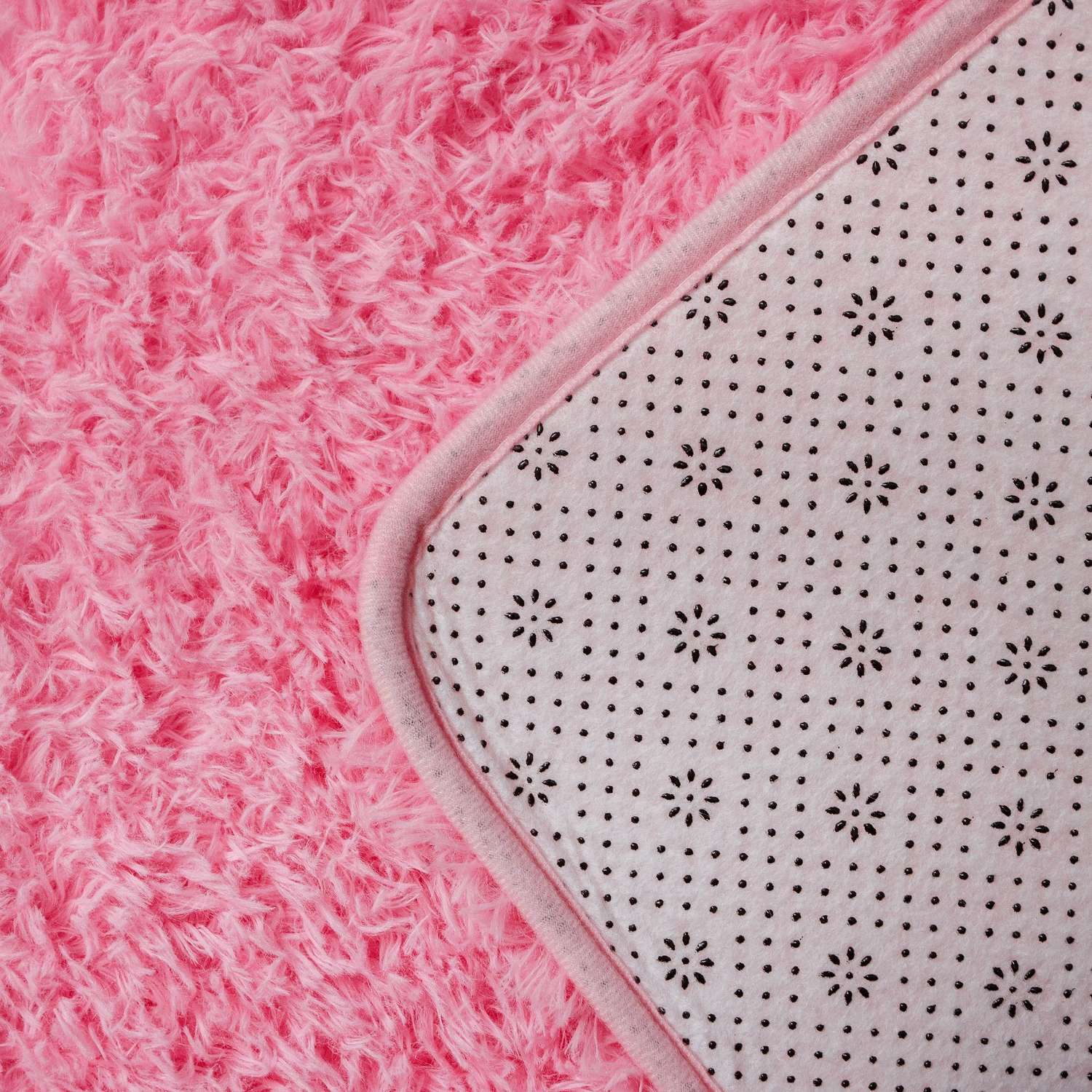 Коврик Доляна для ванной прямоугольный «Пушистик» 50×80 см цвет розовый - фото 4