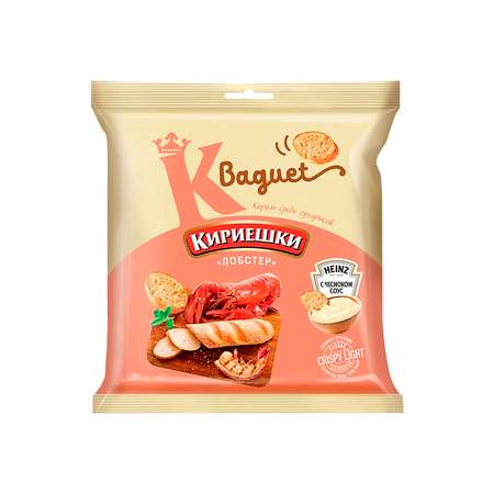 Сухарики KDV со вкусом лобстера и с чесночным соусом 70 г 9 шт