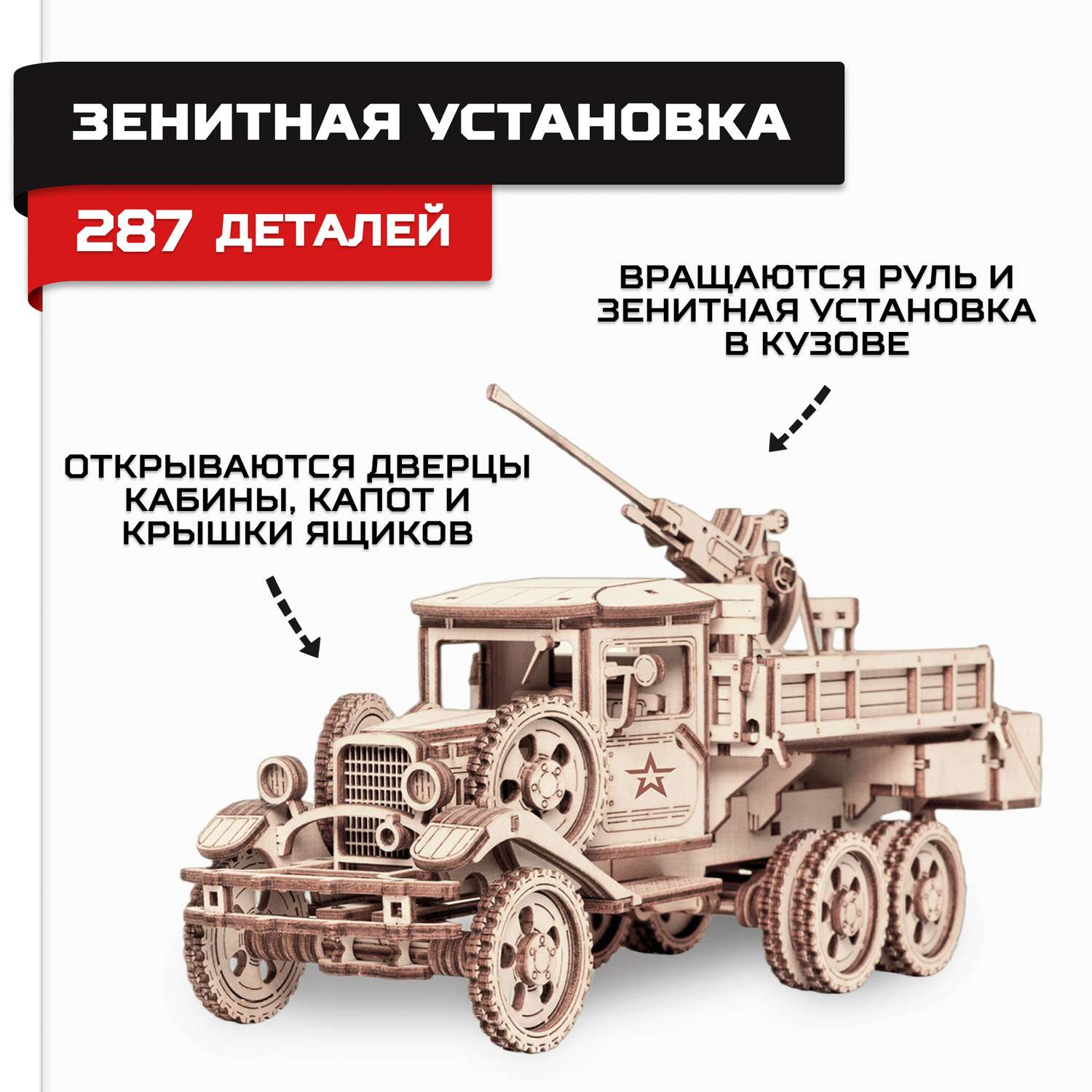 Сборная модель Армия России Грузовик Зенитная установка - фото 1