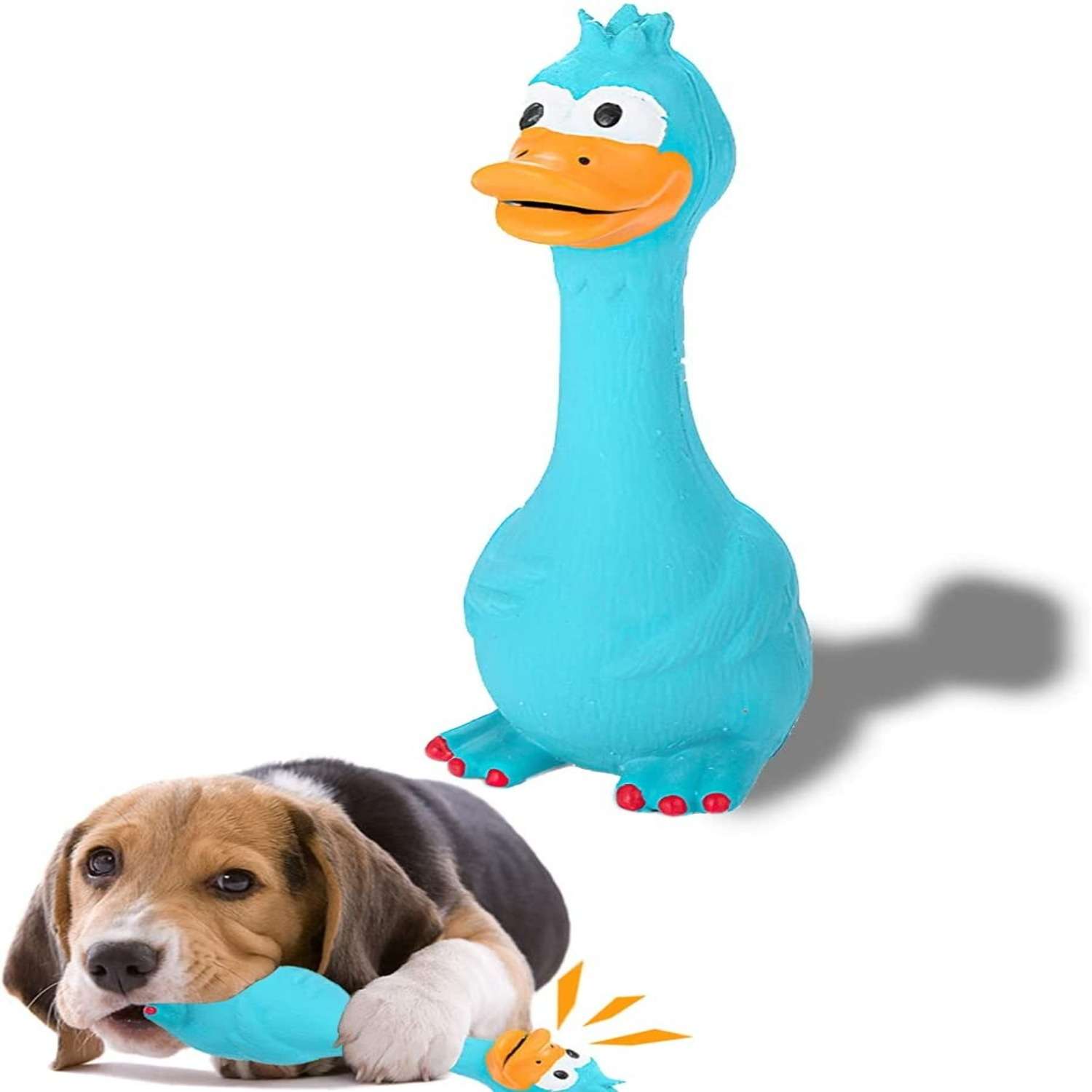 Игрушка для собак ZDK курица с пищалкой ZooWell голубая - фото 2