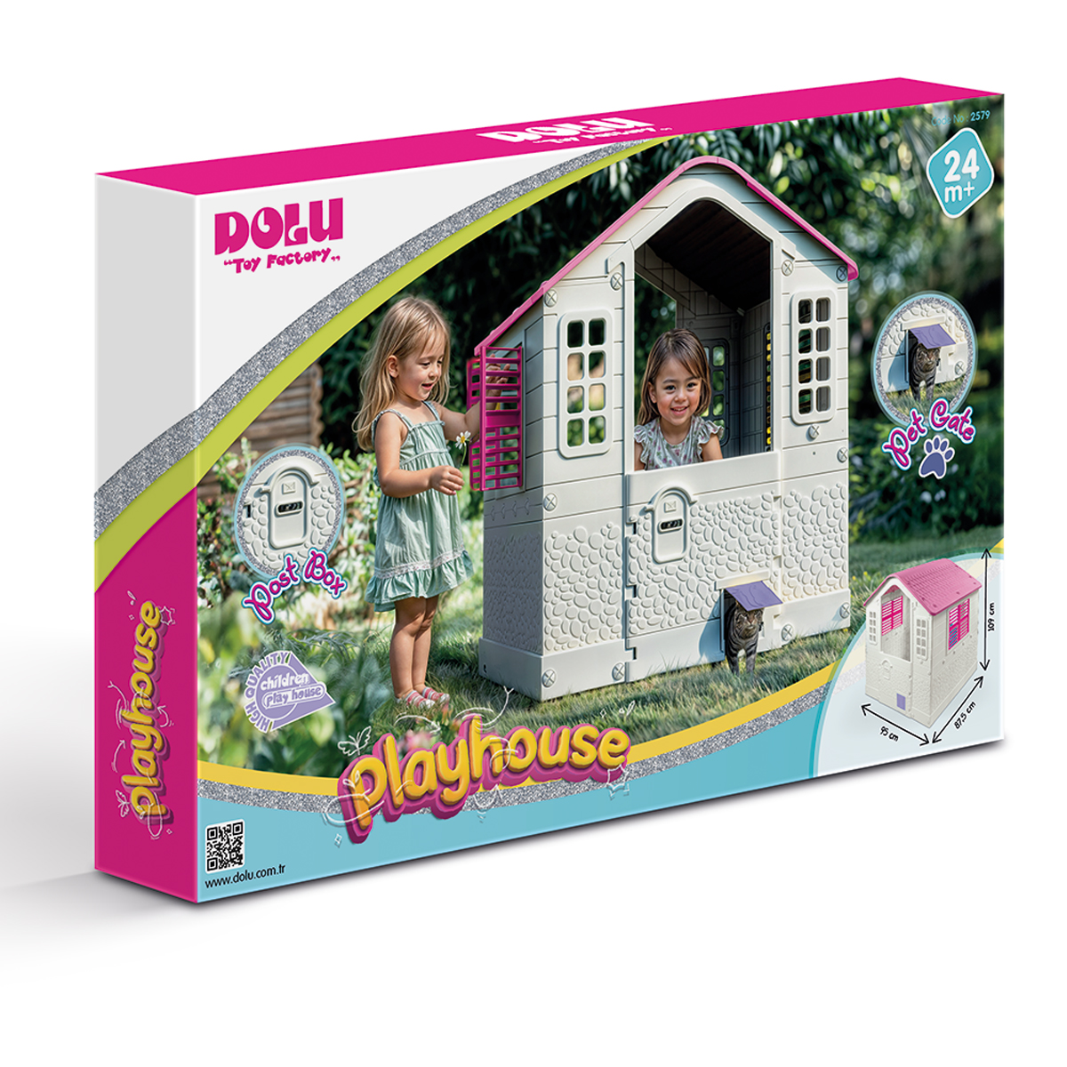 Домик игровой Dolu Country Play house, розовый - фото 3