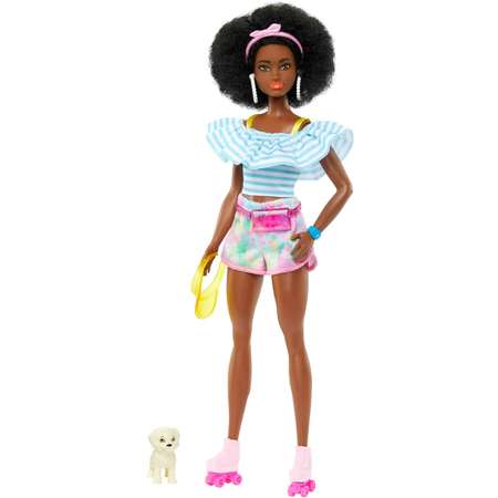 Кукла Barbie Day and Play Fashion Роликовые коньки HPL77