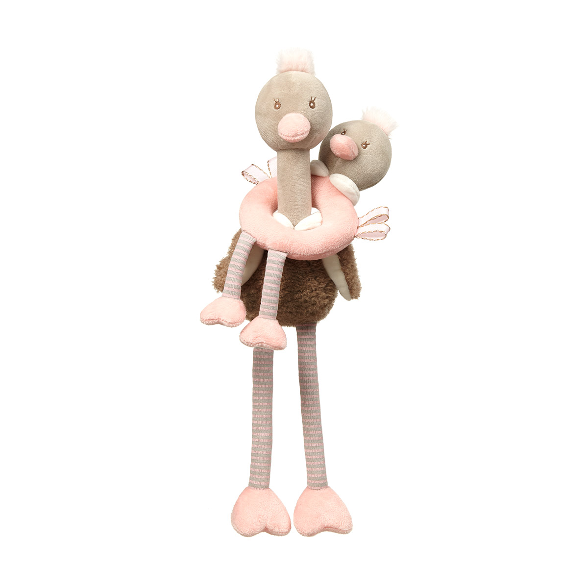 Набор игрушек Babyono Ostrich Family 2 шт с шелестящими элементами и пищалкой - фото 6