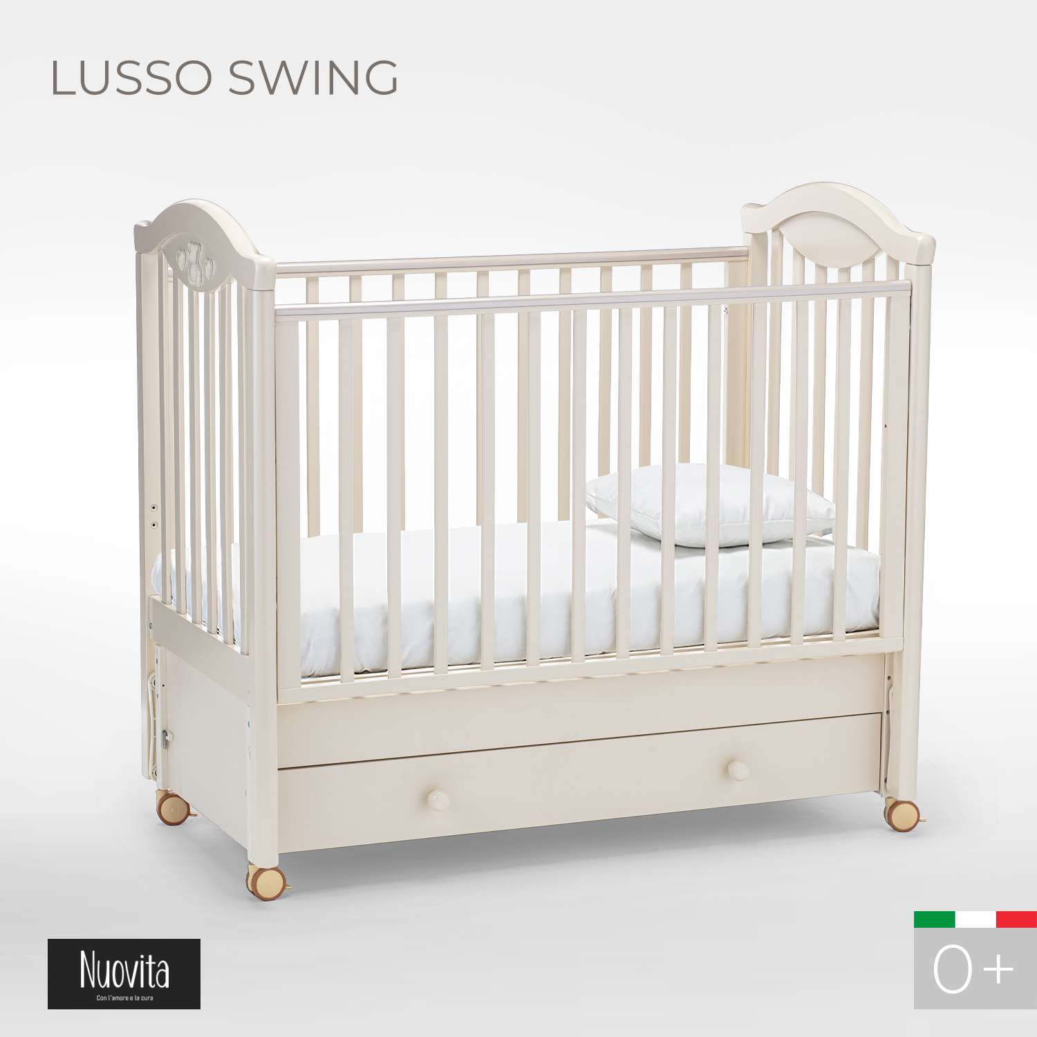 Кровать Nuovita Lusso Swing с продольным маятником Avorio/Слоновая кость - фото 2