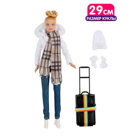 Кукла Defa Lucy Зимнее путешествие 28 см чемодан белый