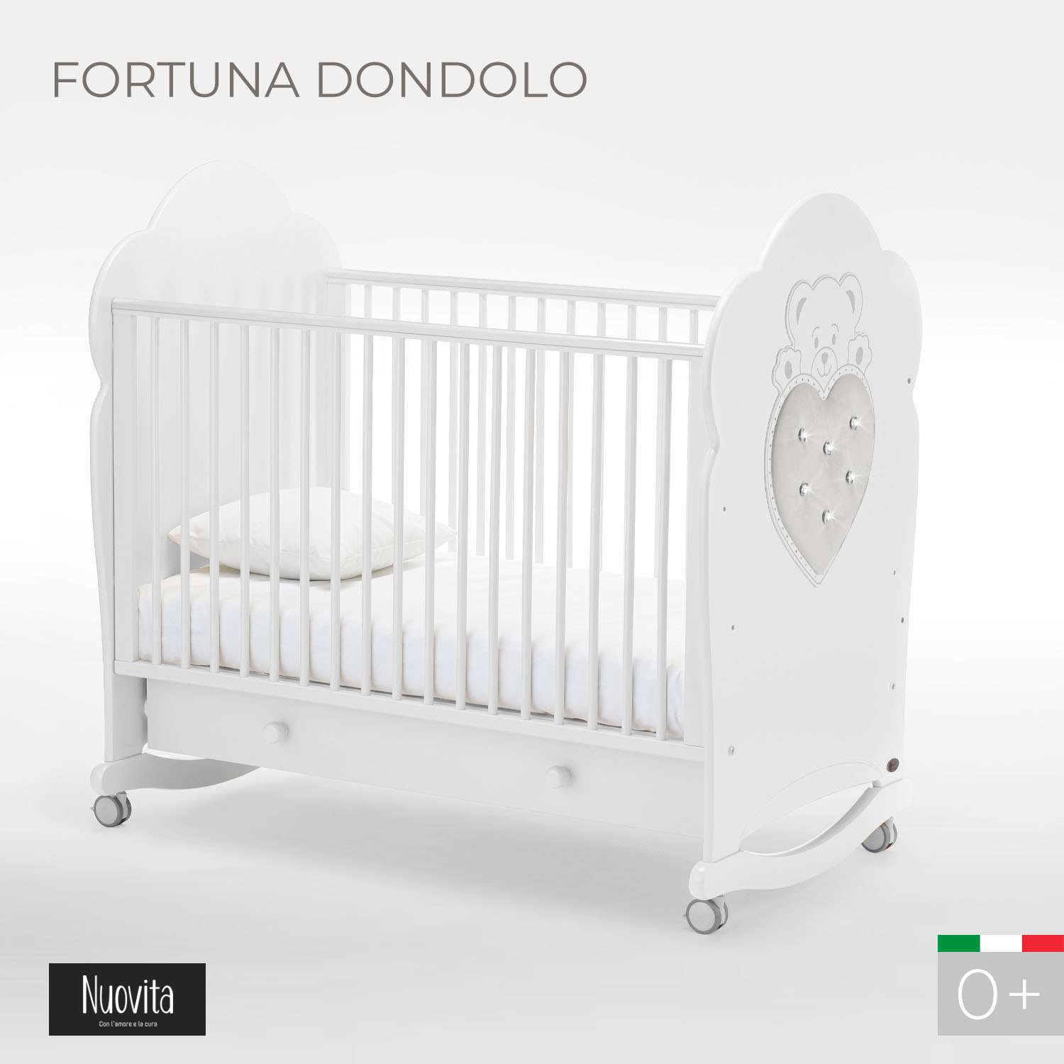 Детская кроватка Nuovita прямоугольная, без маятника (белый) - фото 2